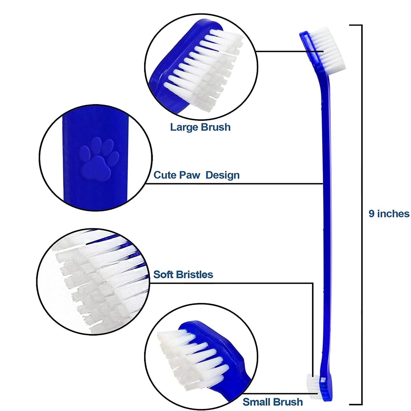 Double-Headed  Pet Toothbrush Set of 4