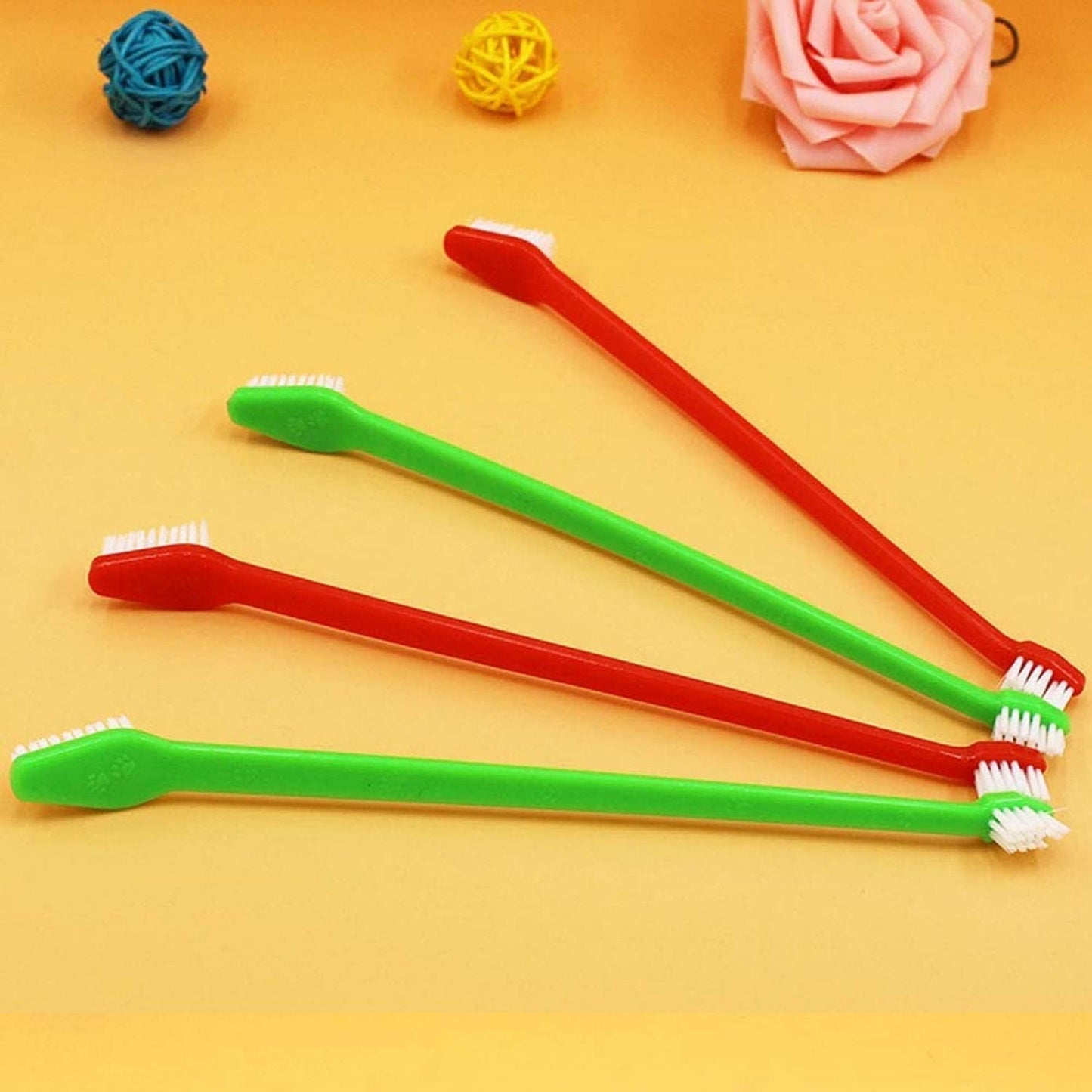 Double-Headed  Pet Toothbrush Set of 4