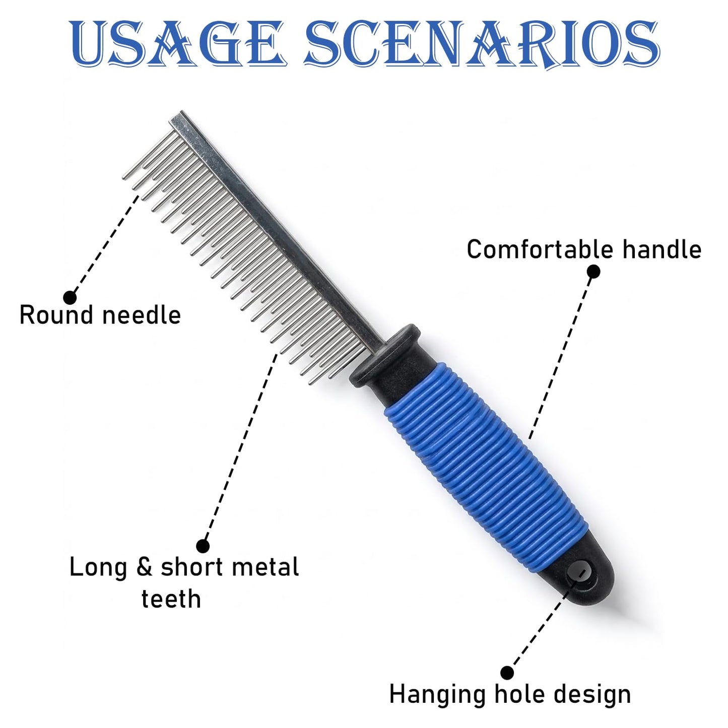 Pet Detangling Comb Stainless Steel