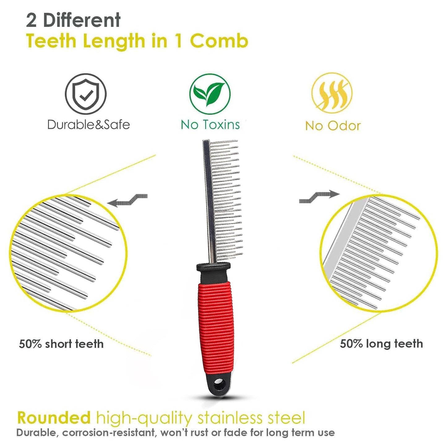 Pet Detangling Comb Stainless Steel