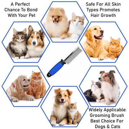 Single-Sided Pet Grooming Pin Comb