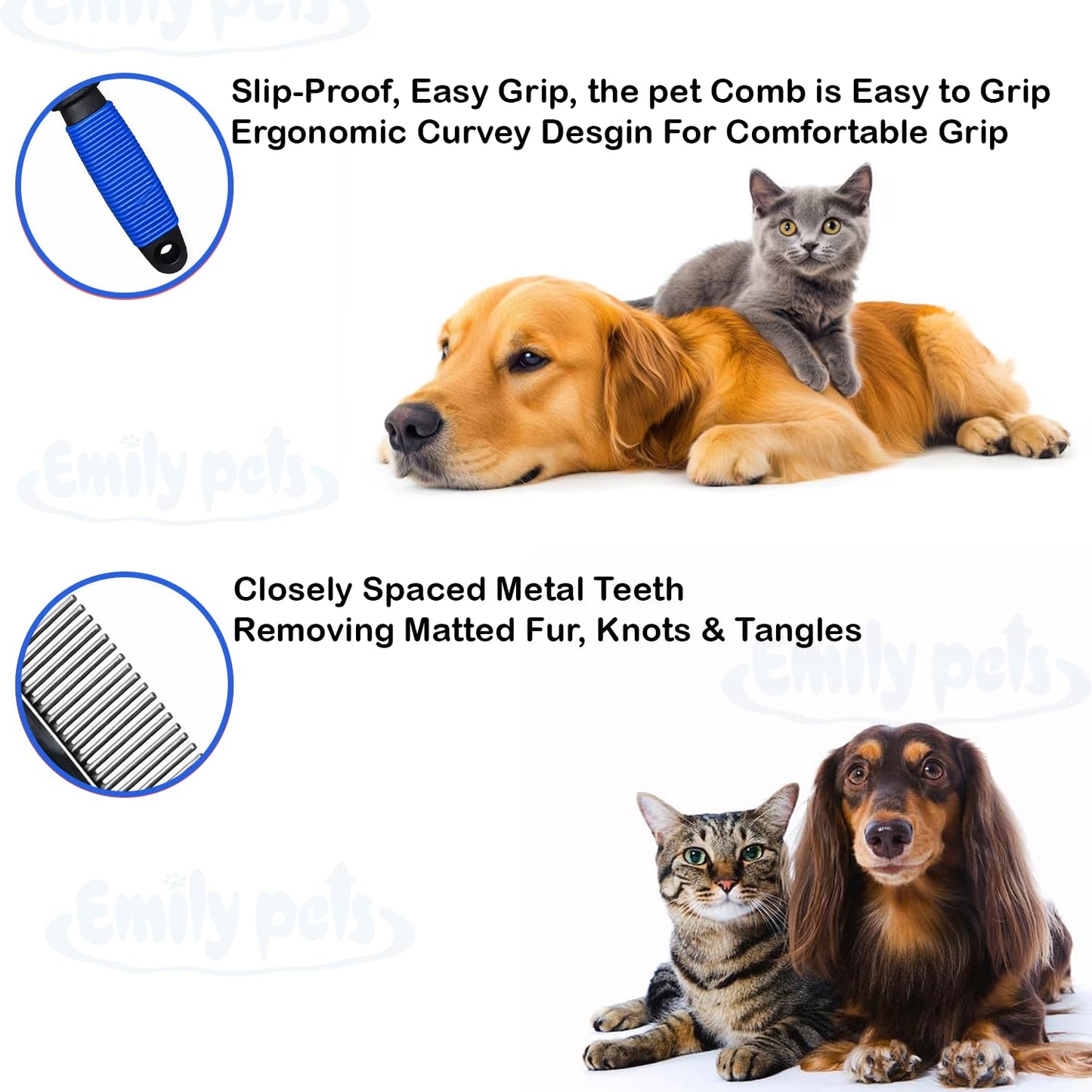 Single-Sided Pet Grooming Pin Comb