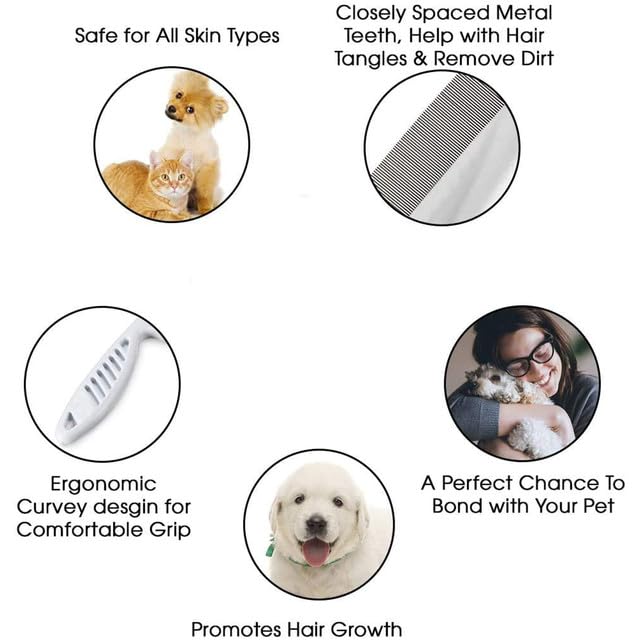 Grooming Stainless Steel Flea & Detangling Comb