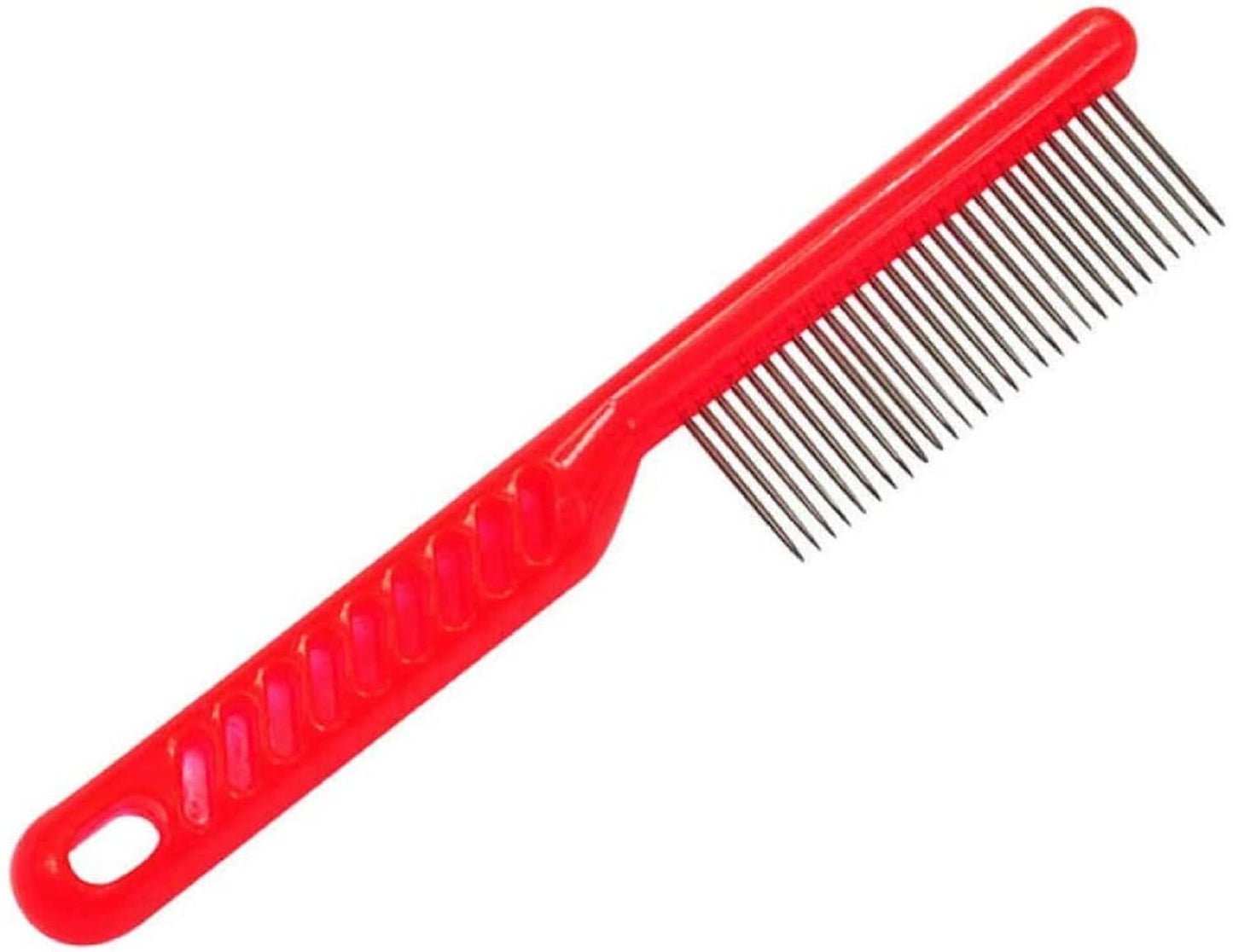 Dog Stainless Steel Grooming Comb Clean Tool(Red)