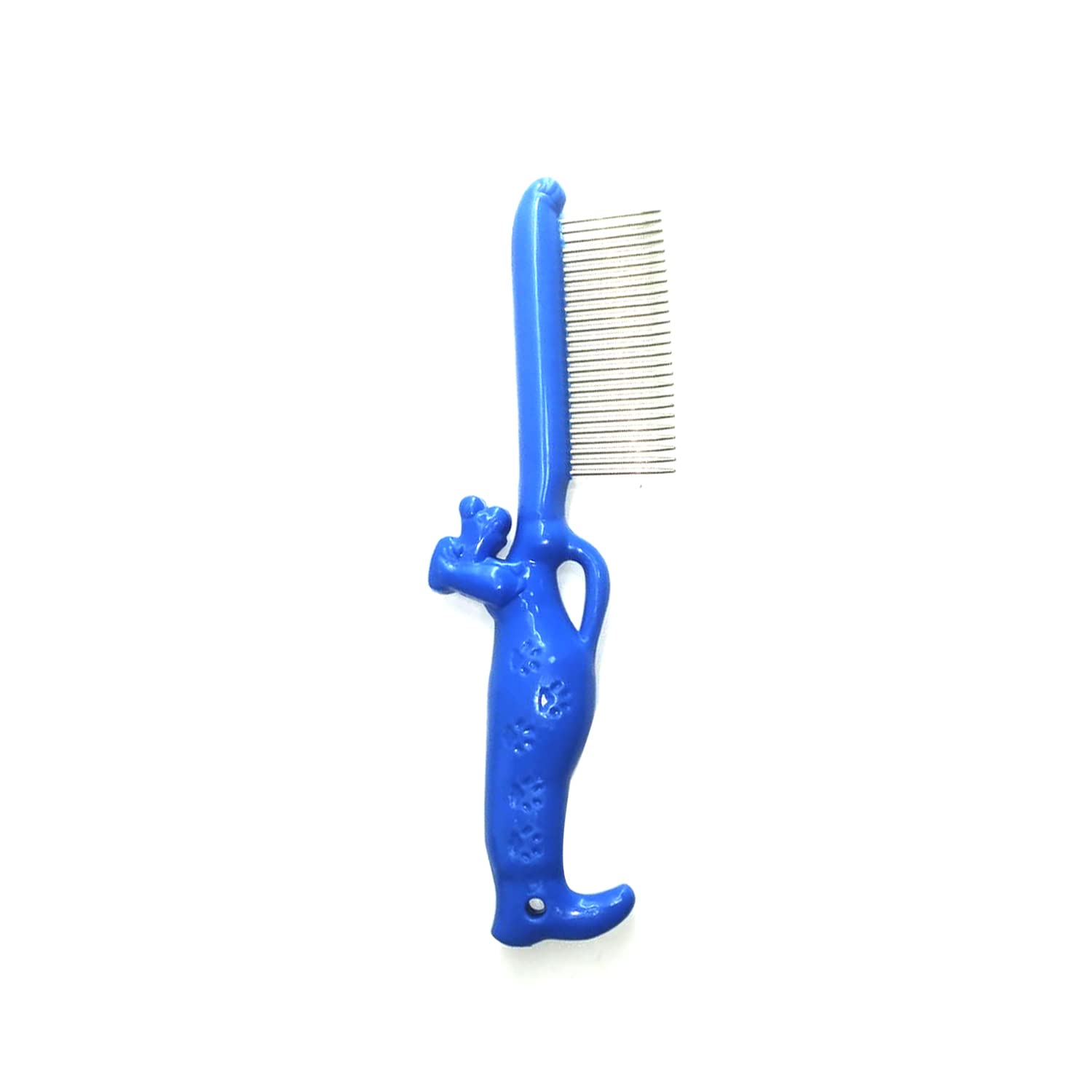 Stainless Steel Pet Grooming Comb for Cats & Dogs, Blue