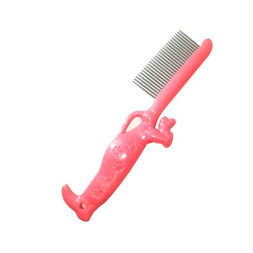 Stainless Steel Pet Grooming Comb for Cats & Dogs, Pink
