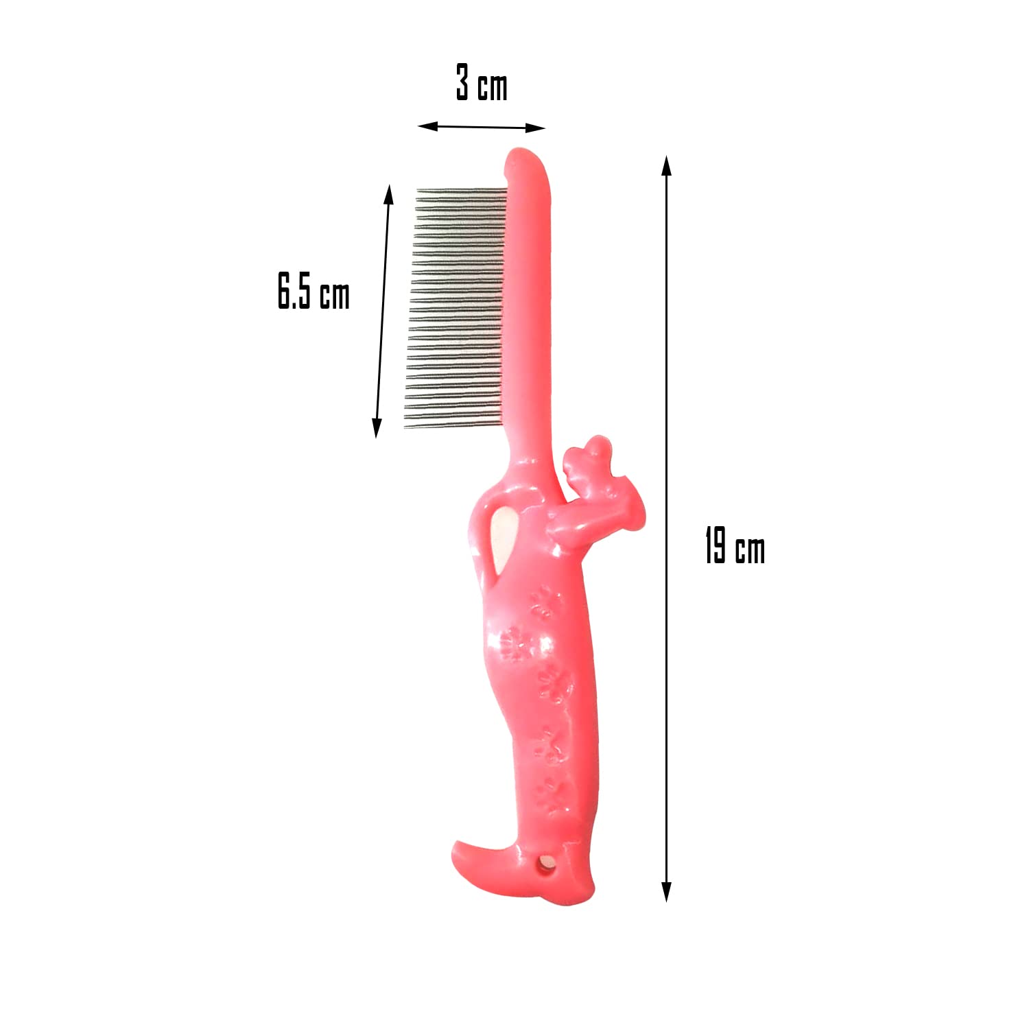 Stainless Steel Pet Grooming Comb for Cats & Dogs, Pink