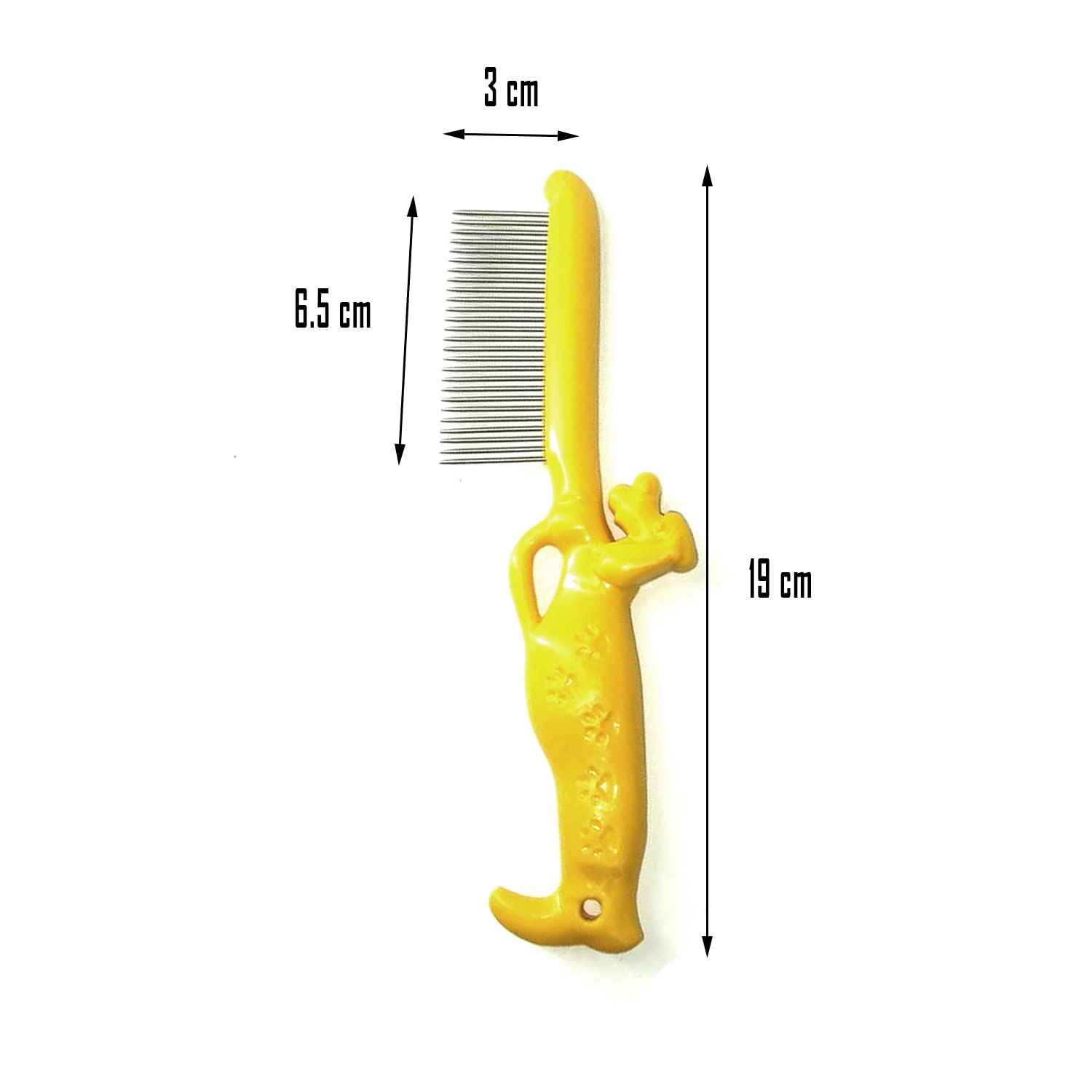 Stainless Steel Pet Grooming Comb for Cats & Dogs, Yellow