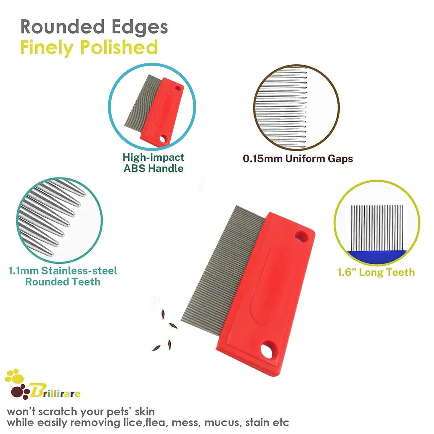 Steel Teeth Flea Removal Comb