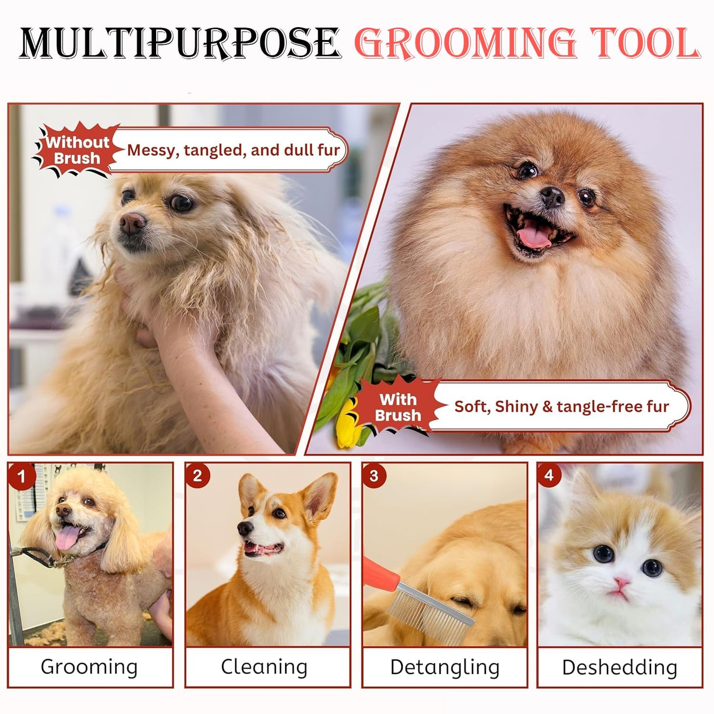 Stainless Steel Pet Grooming Comb
