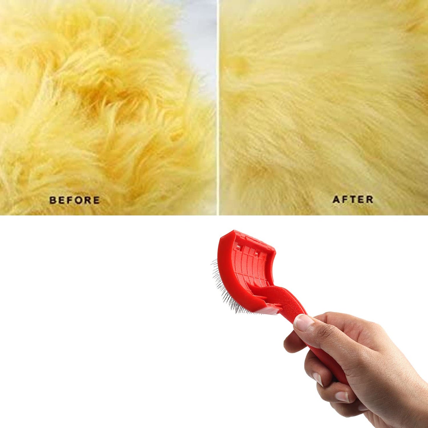 Sheepskin Rug & Pet Slicker Brush