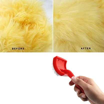 Sheepskin Rug & Pet Slicker Brush