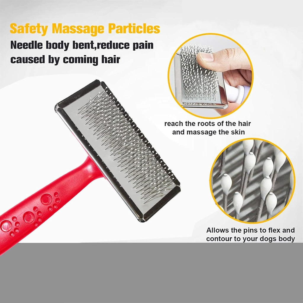 Paw Print Stainless Grooming Brush