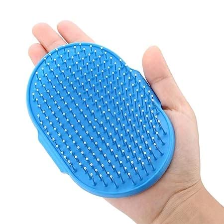 Hand Shaped Pet Bathing & Grooming Rubber Brush