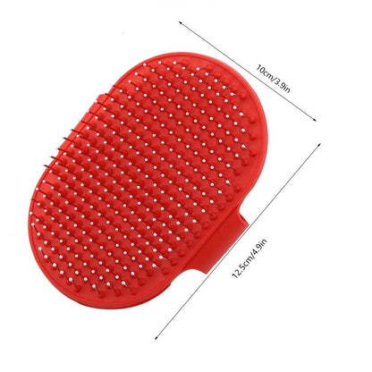 Hand Shaped Pet Bathing & Grooming Rubber Brush