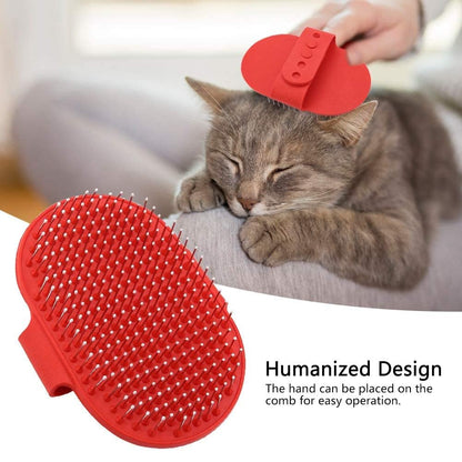 Hand Shaped Pet Bathing & Grooming Rubber Brush