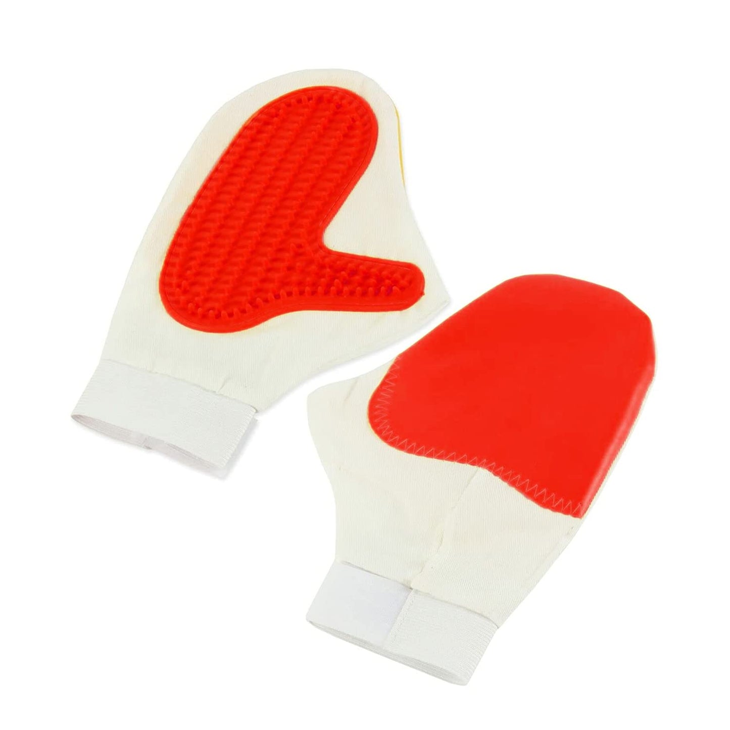 Red Pet Grooming Hair Remover Gloves