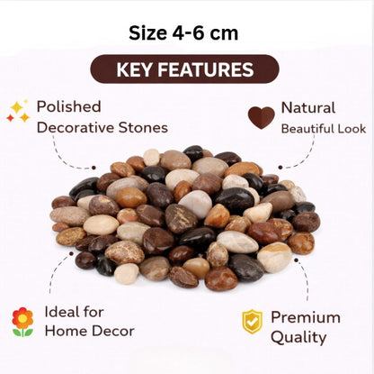 Decorative Natural River Rocks (4-6mm) Highly Polished Pebbles 1 kg