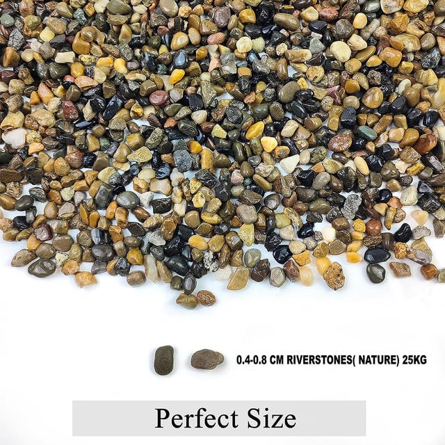 Decorative River Stones for Aquarium (0.4-0.8 cm)-1KG