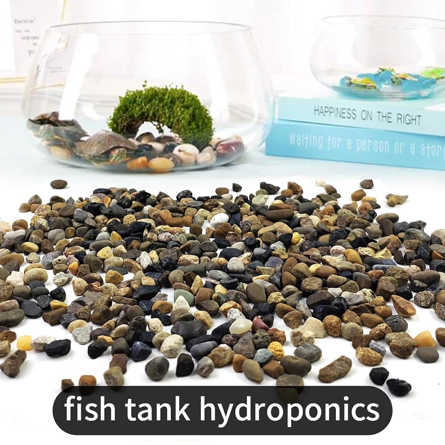 Decorative River Stones for Aquarium (0.4-0.8 cm)-1KG