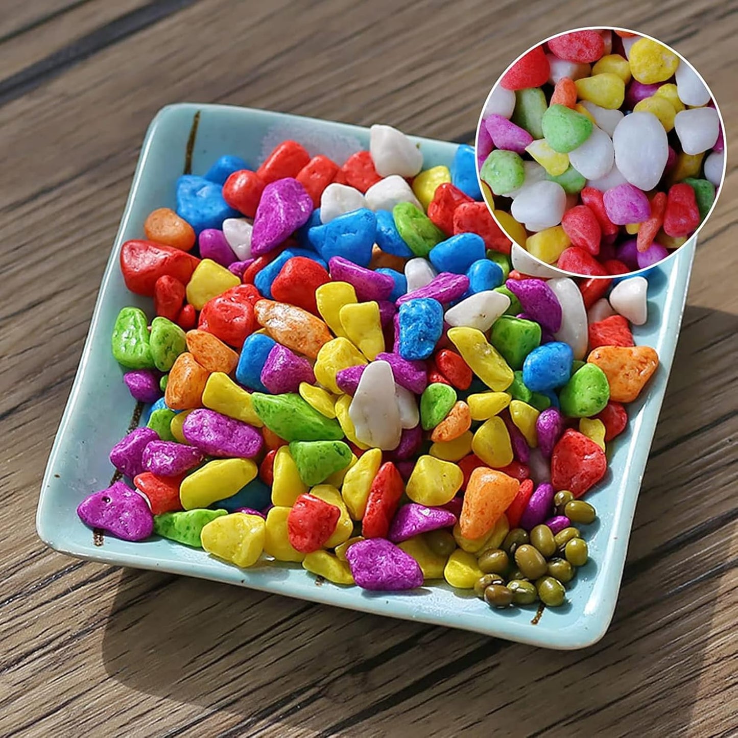 Decorative Rocks, Aquarium Mixed Color Stones-1kg (4-6mm)