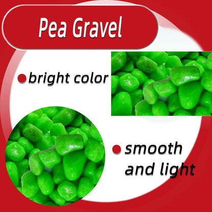 Decorative Rocks, Mini Pebbles (4-6mm) Aquarium Green Color Stones 1kg