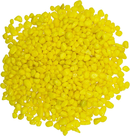 Decorative Rocks, Mini Pebbles (4-6mm) Aquarium Yellow Color - 1KG