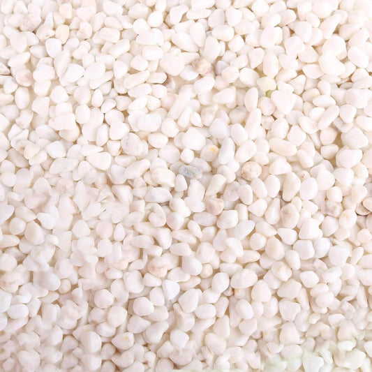 White Polished Gravel Stones for aquarium (0.4-0.6Cm)-1KG
