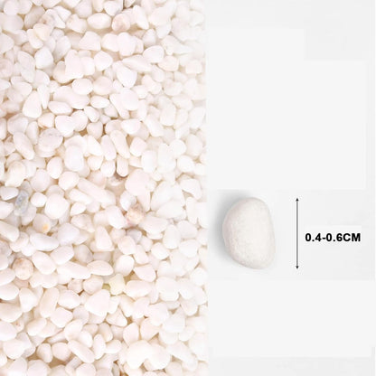 White Polished Gravel Stones for aquarium (0.4-0.6Cm)-1KG