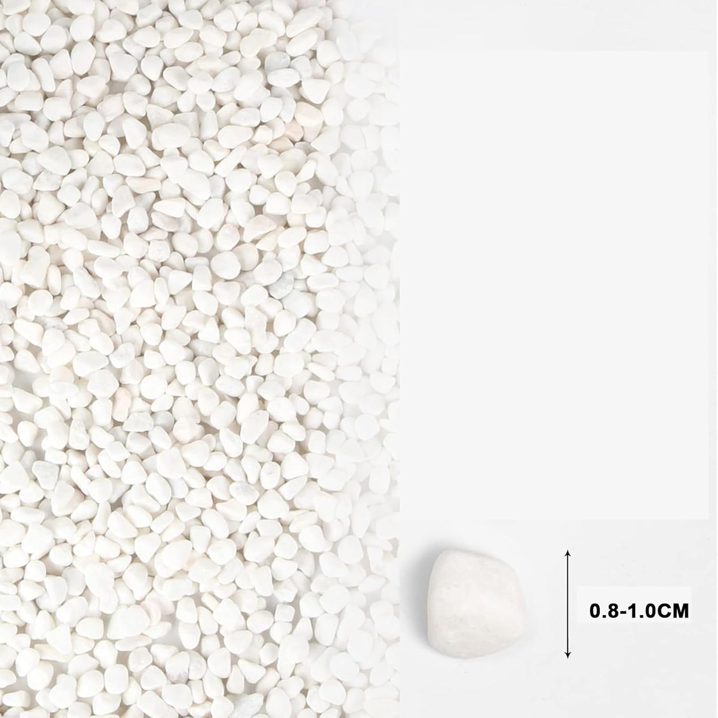 White Polished Gravel Stones for Fish Tank Fillers 1KG (0.8-1cm)