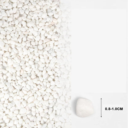 White Polished Gravel Stones for Fish Tank Fillers 1KG (0.8-1cm)