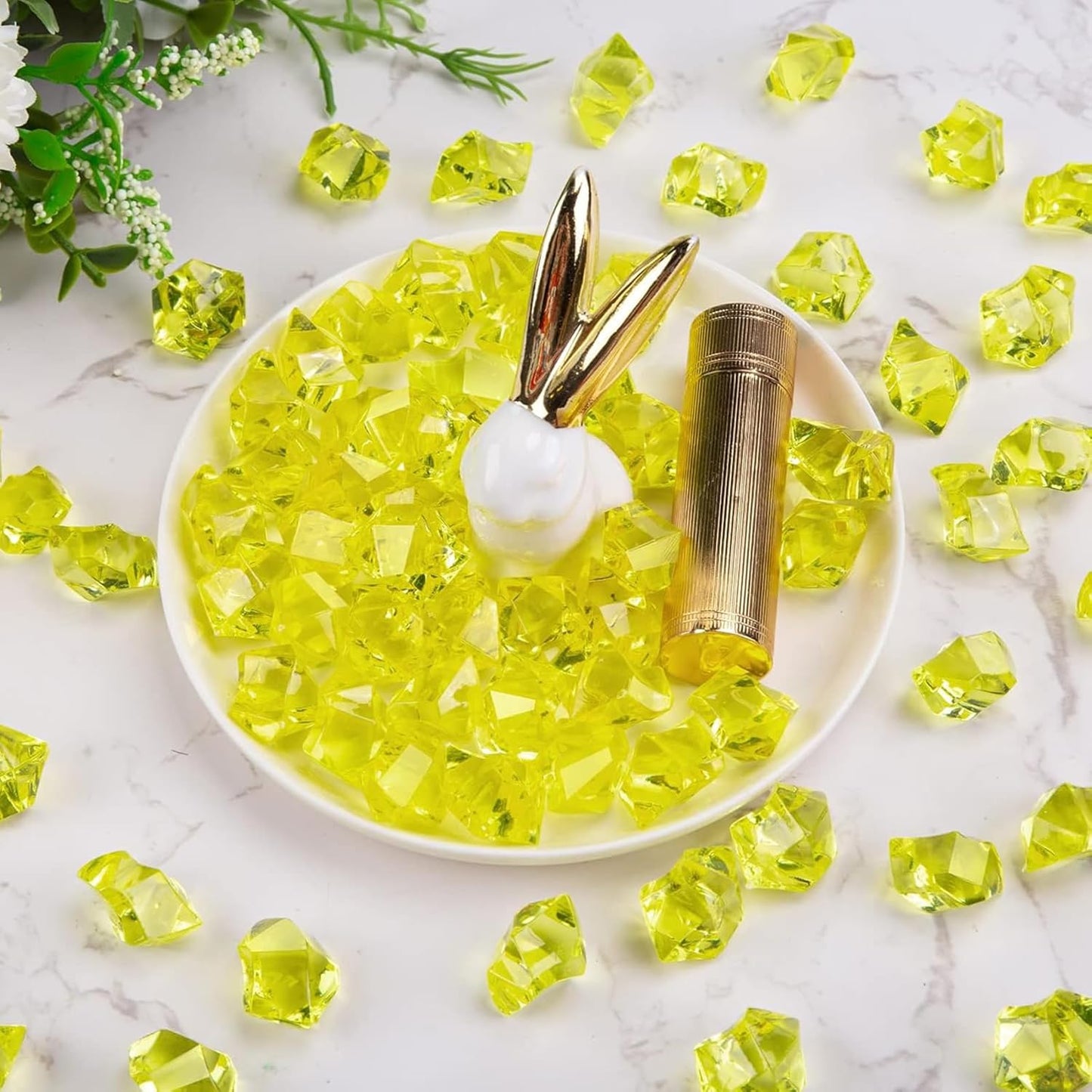Yellow Acrylic Aquarium Decorative Diamonds