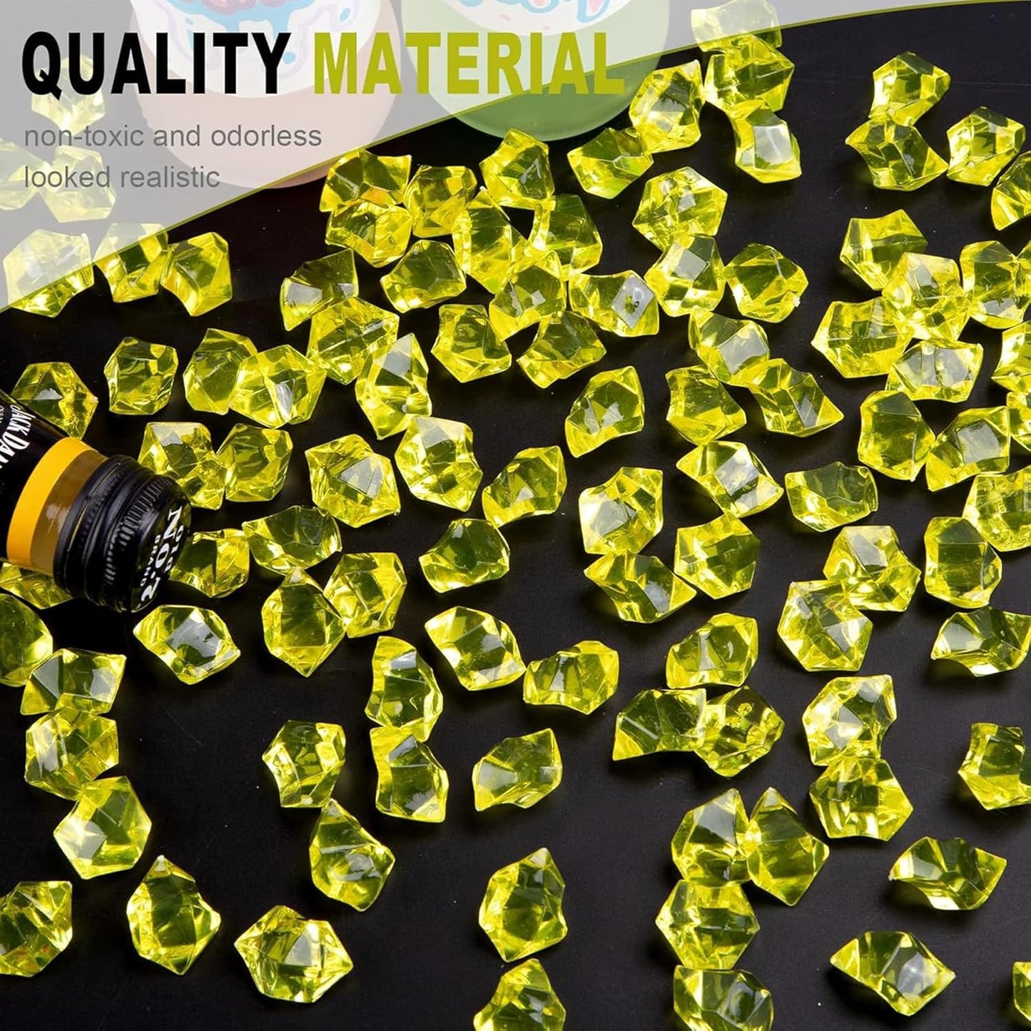 Yellow Acrylic Aquarium Decorative Diamonds