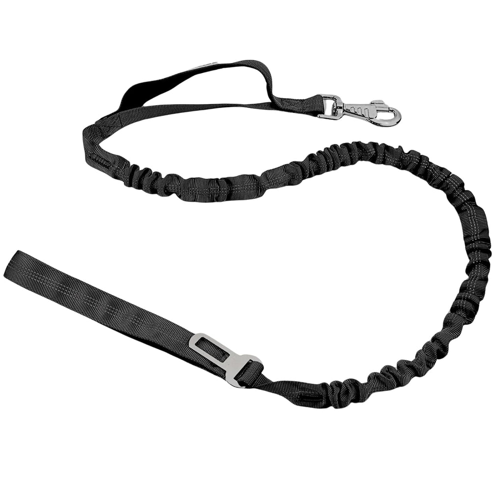 Bungee Dog Leash for Shock Absorption - Black