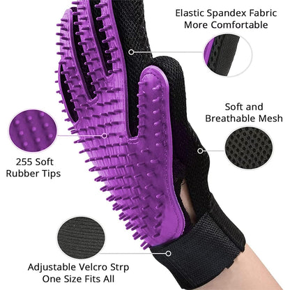 Pet Grooming Deshedding Brush Gloves