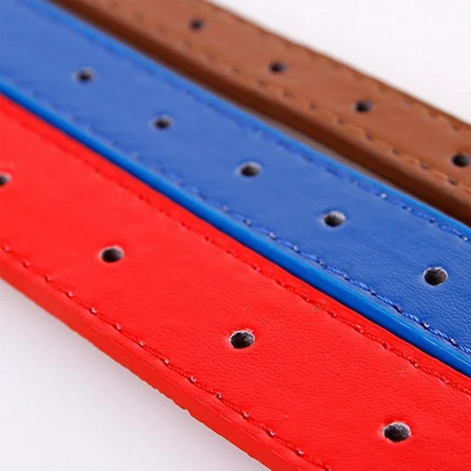 Adjustable Dog Collar with Metal Studs, Red