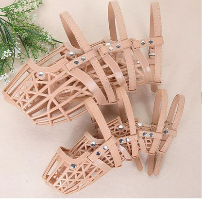 Beige Plastic Dog Basket Muzzle