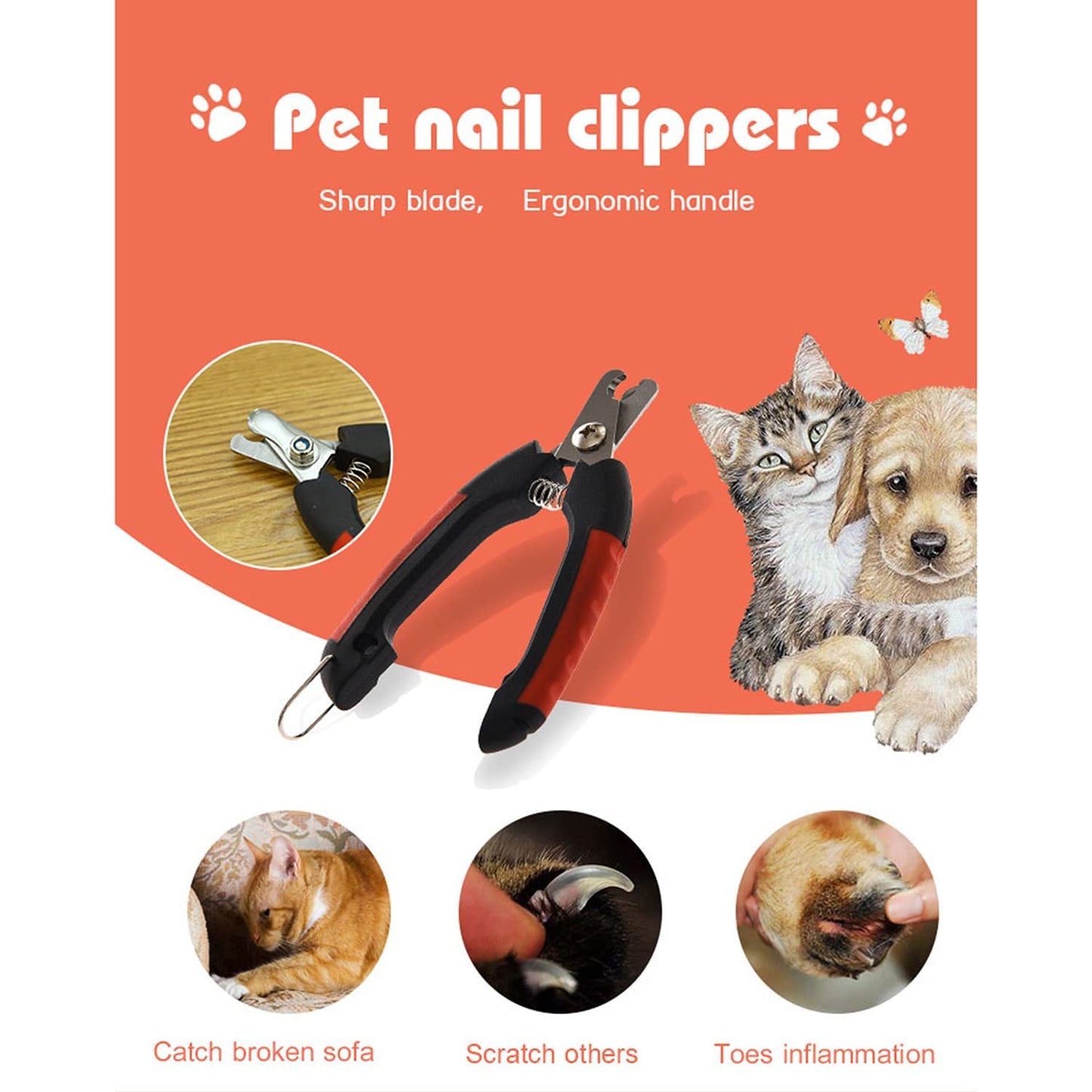 Lockable Pet Nail Clipper for Dogs & Cats