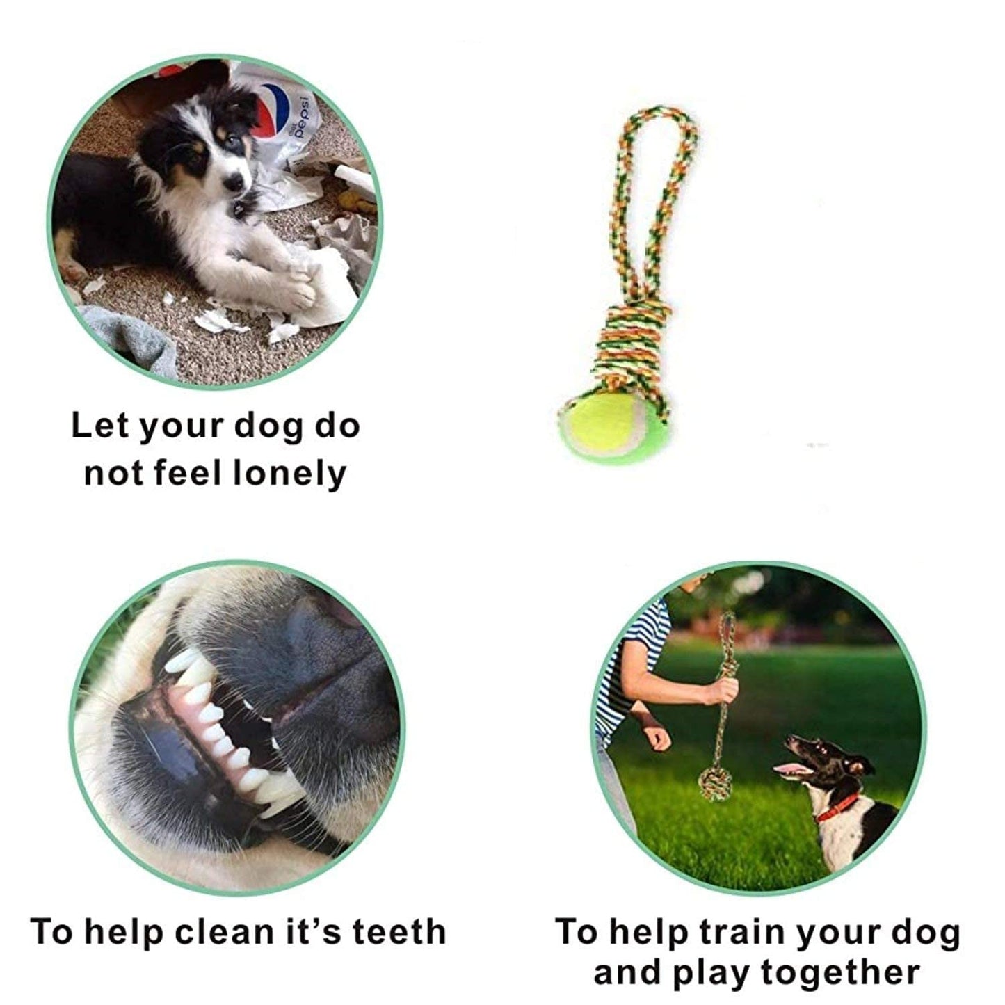 Rope ball chew toy for dogs