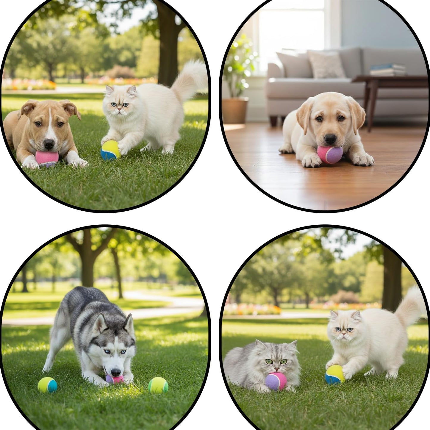 Pack of 3 Squeaky Dog Balls