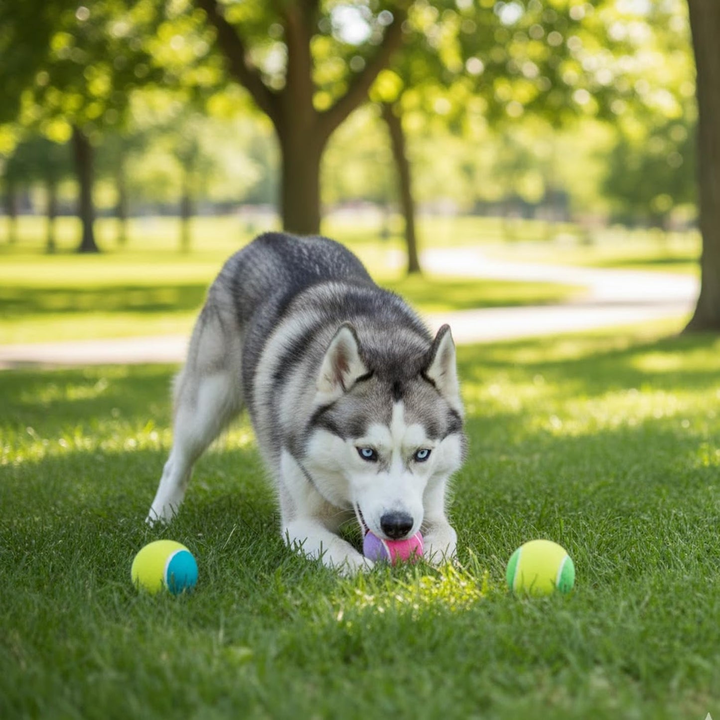 Pack of 3 Squeaky Dog Balls