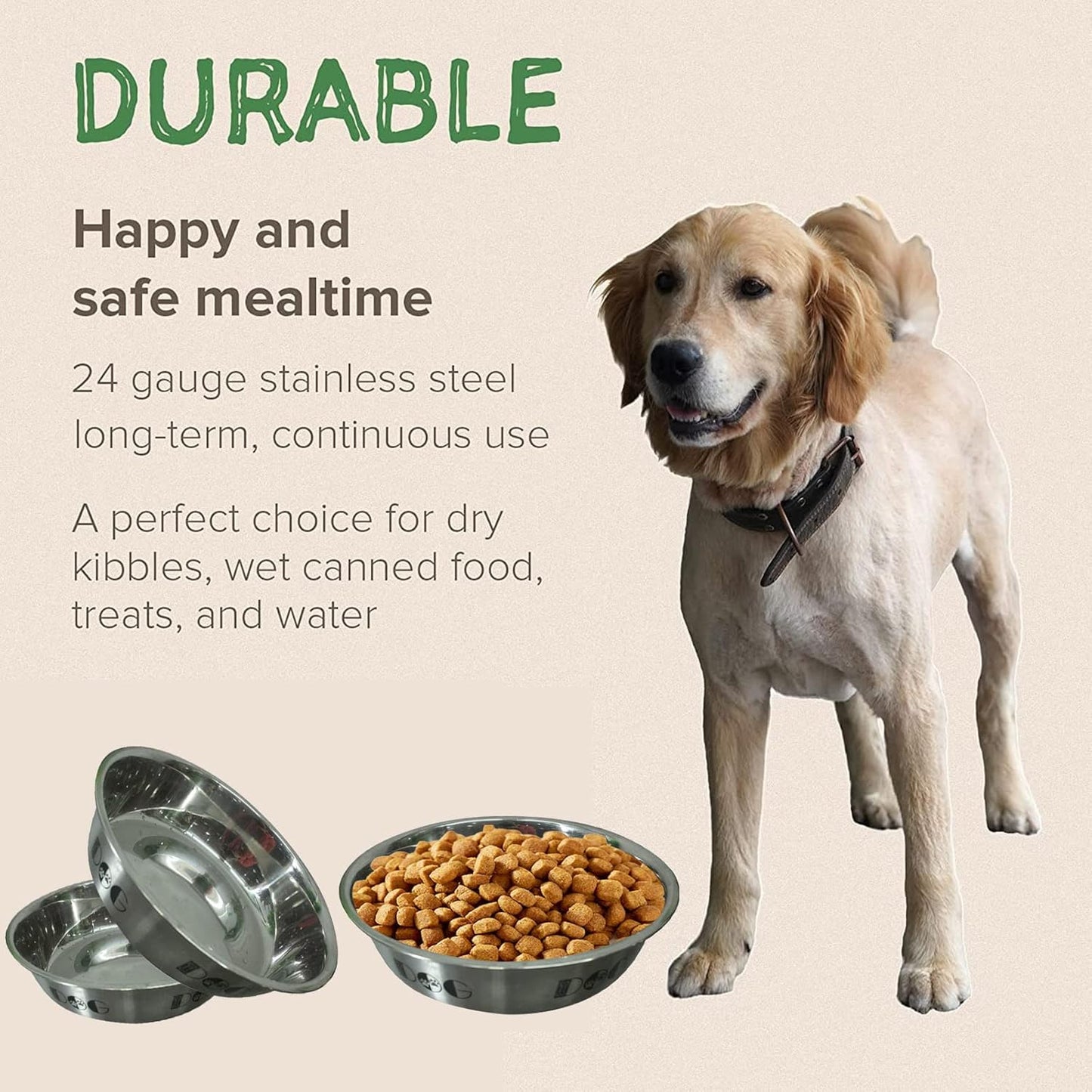 Stainless Steel Anti-Skid Dog Bowl