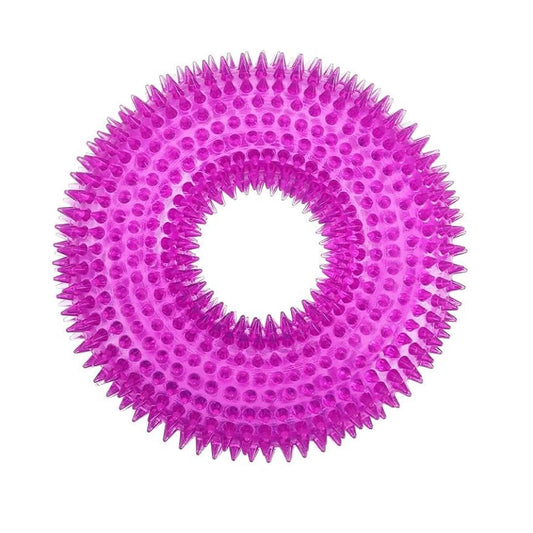 Dog Spike Squeaky Ring Chew Toy