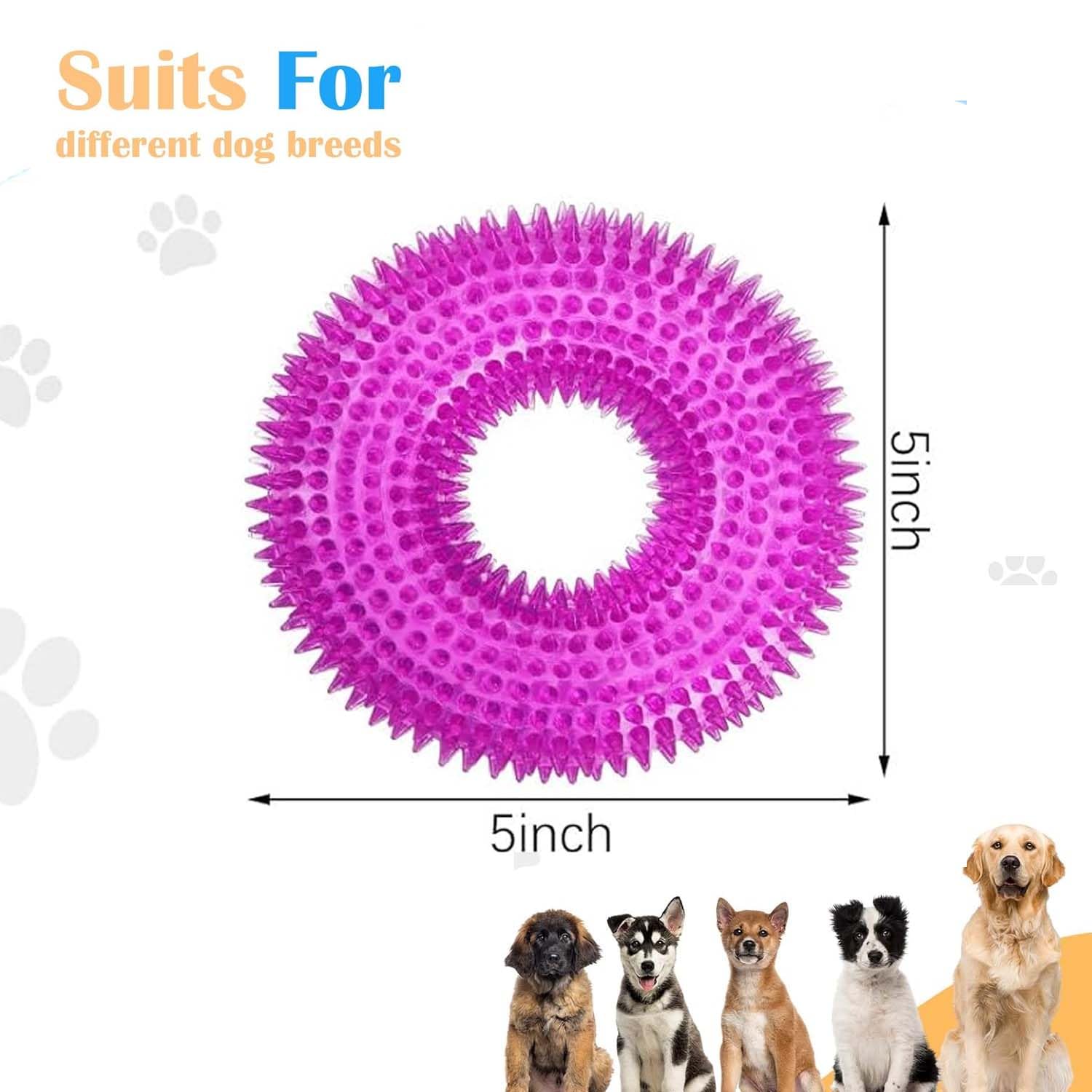 Dog Spike Squeaky Ring Chew Toy