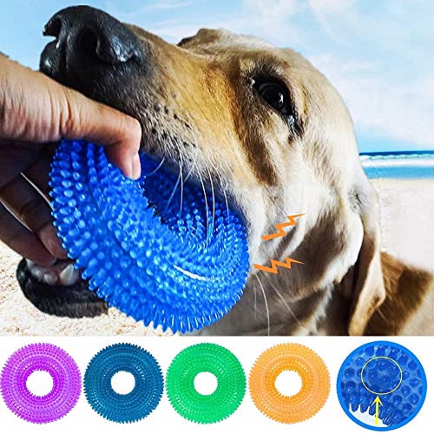 Dog Spike Squeaky Ring Chew Toy