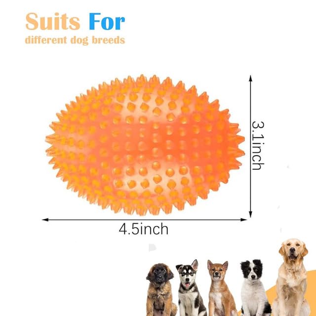 Dog Spike Squeaky Football Chew Toy