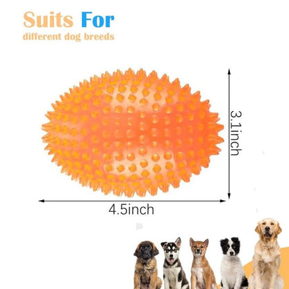 Dog Spike Squeaky Football Chew Toy