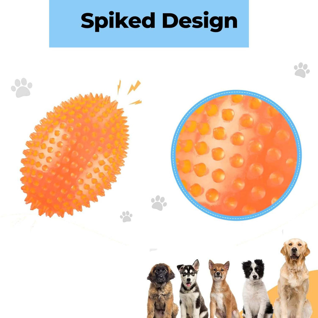 Dog Spike Squeaky Football Chew Toy