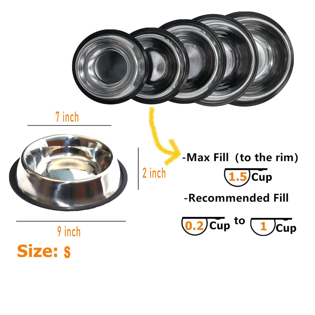 Pet Food/Water Bowl with Rubber Ring