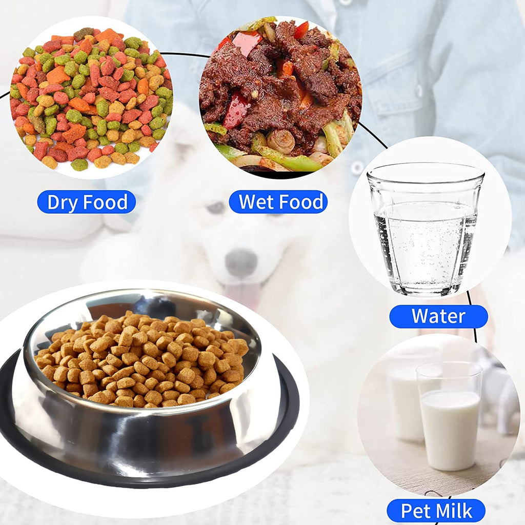 Pet Food/Water Bowl with Rubber Ring